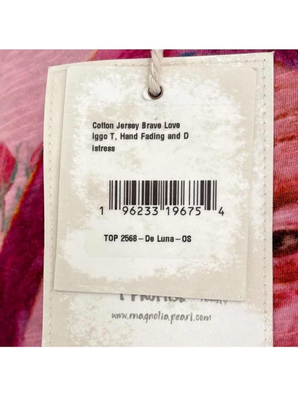 Magnolia Pearl Pink Floral Long Sleeve Tee with Colorful Portrait - Picture 3 of 3